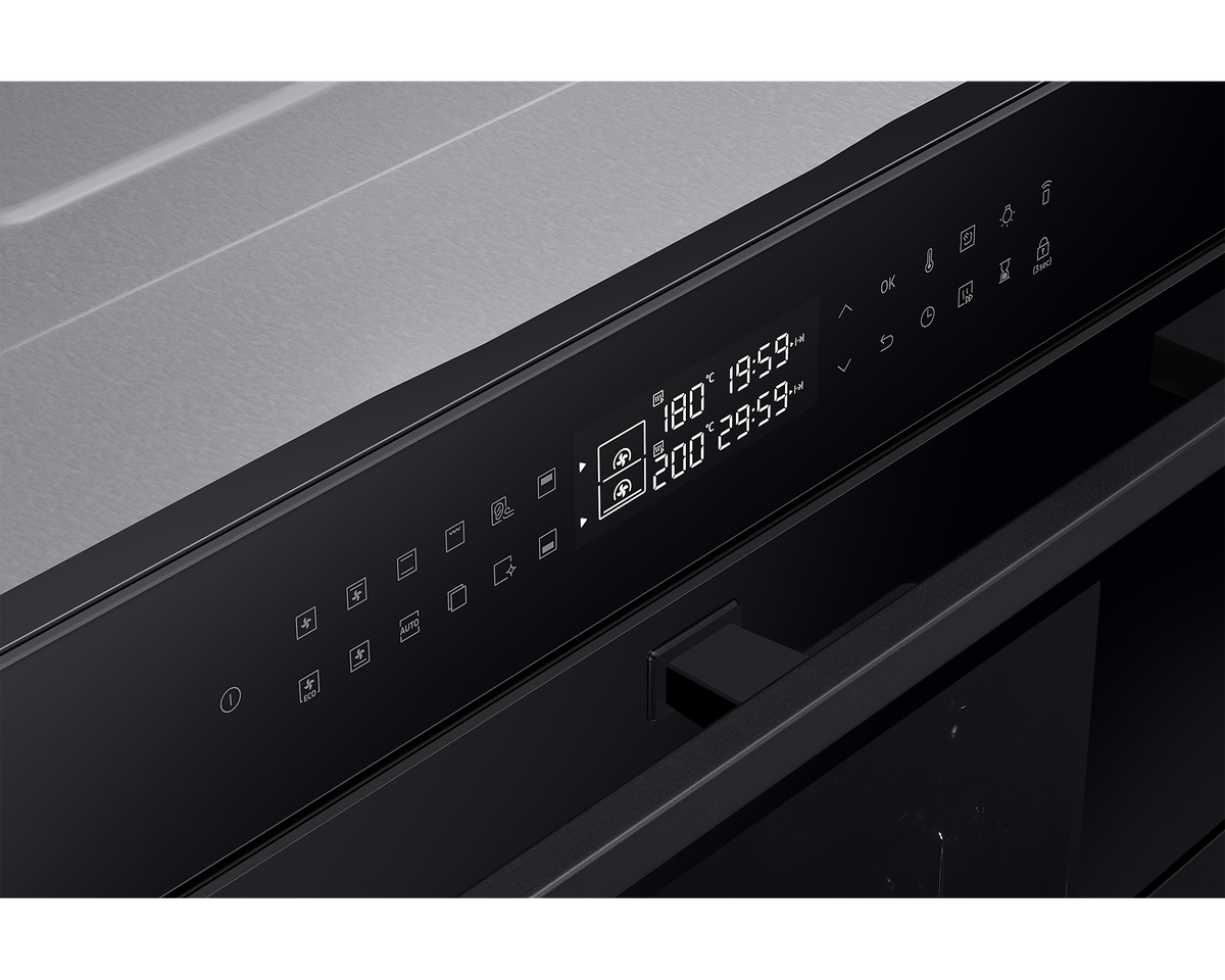 Samsung Smart Oven 76L Series 4 With Dual Cook Flex Black Glass NV7B4355VAK/U4 (New / Open Box)