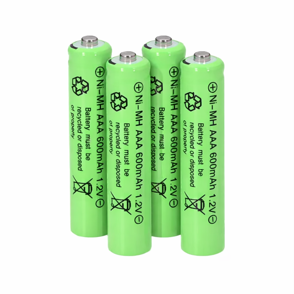 Rechargeable Batteries AAA Ni-MH 600mAh 1.2V Replacement For Cordless Phones Pack of 4