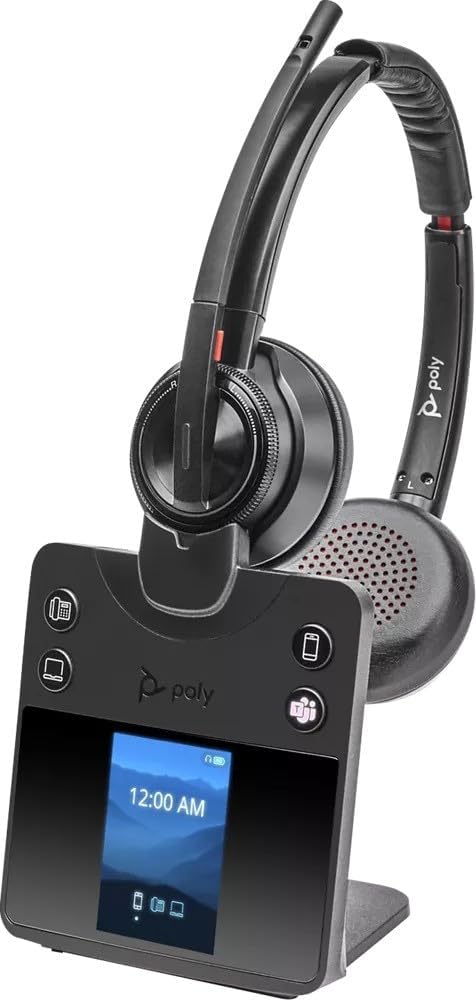 Poly Savi 8420-M Office Binaural DECT Wireless Headset Active Noise Reduction (New)