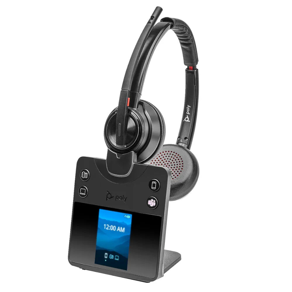 Poly Savi 8420-M Office Binaural DECT Wireless Headset Active Noise Reduction (New)