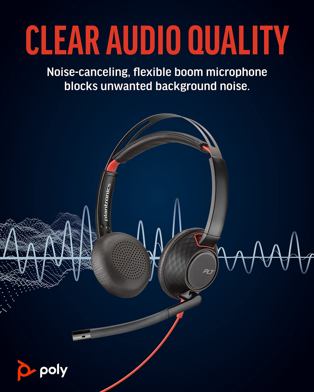 Plantronics Blackwire C5220 Binaural Headset USB Noise Cancelling SoundGuard (Renewed)