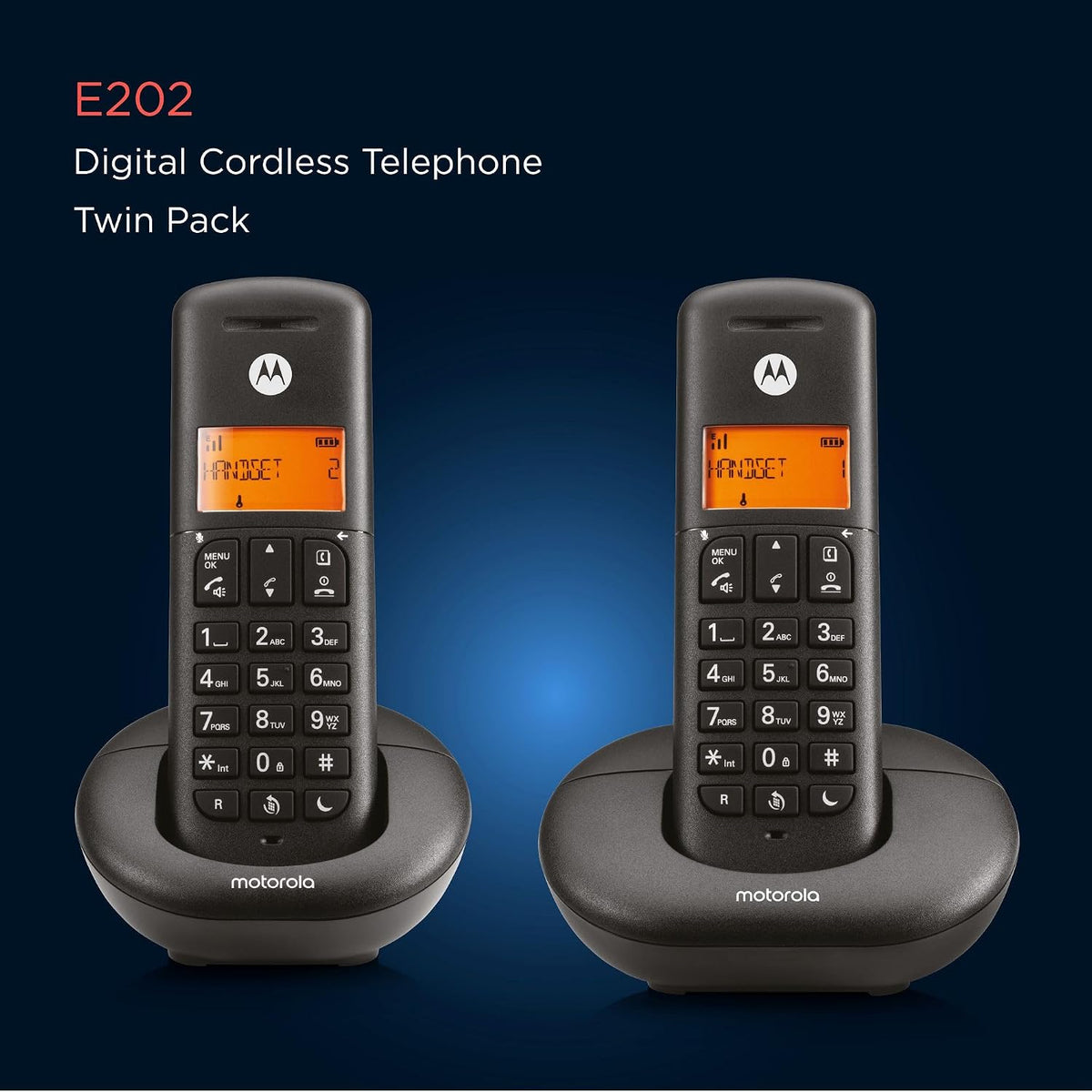 Motorola E202 Twin Digital Cordless Phone Nuisance Call Blocking Do Not Disturb (Renewed)