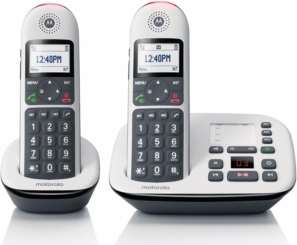 Motorola CD5012 Digital Cordless Phone Big Buttons Call Blocking Answer Machine (Renewed)