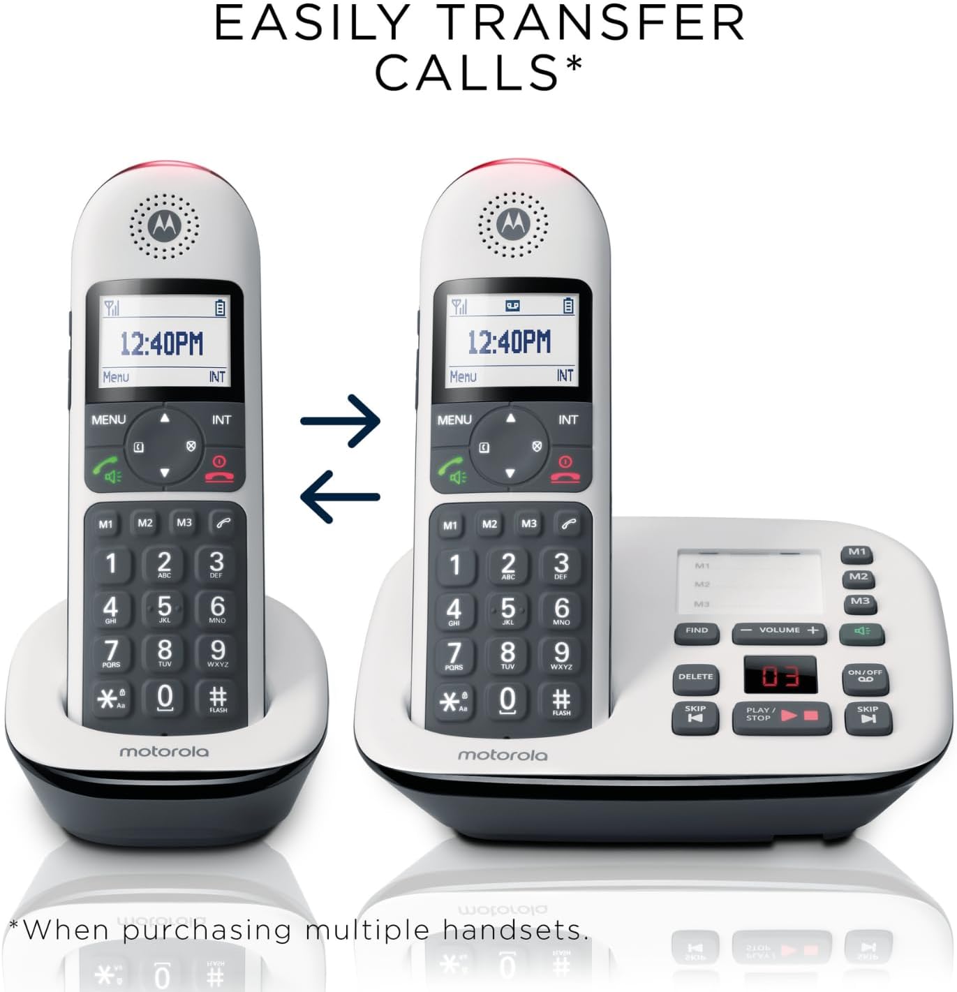 Motorola CD5012 Digital Cordless Phone Big Buttons Call Blocking Answer Machine (Renewed)