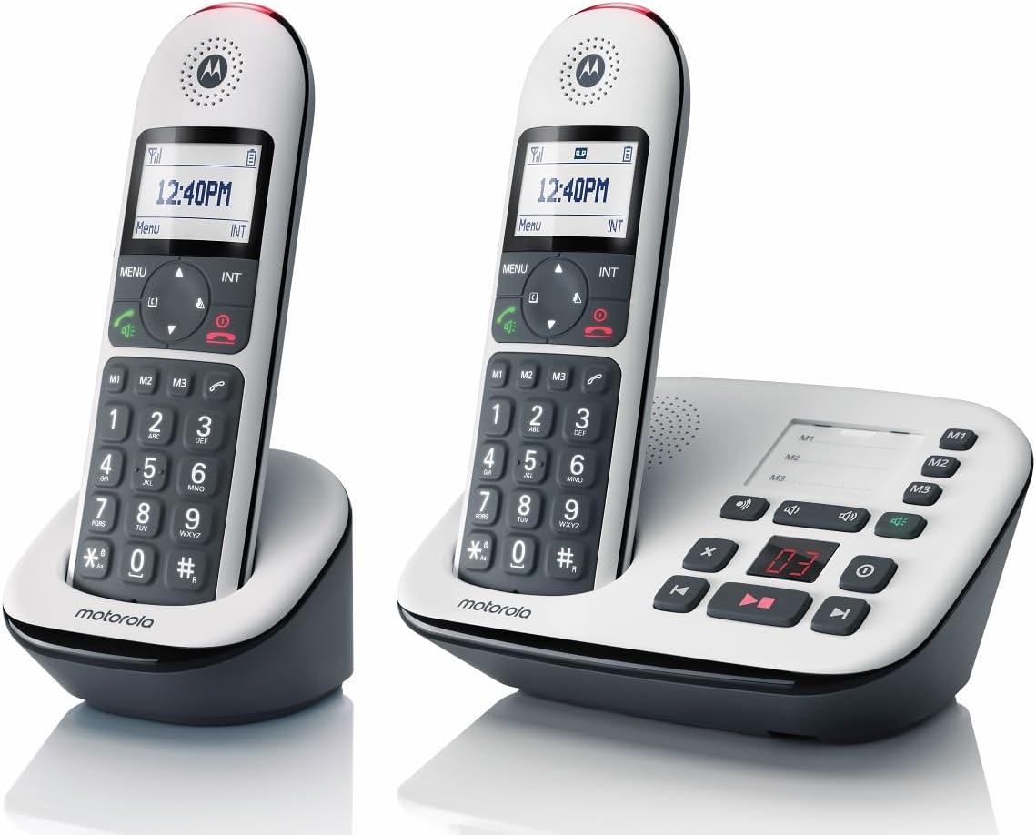 Motorola CD5012 Digital Cordless Phone Big Buttons Call Blocking Answer Machine (Renewed)