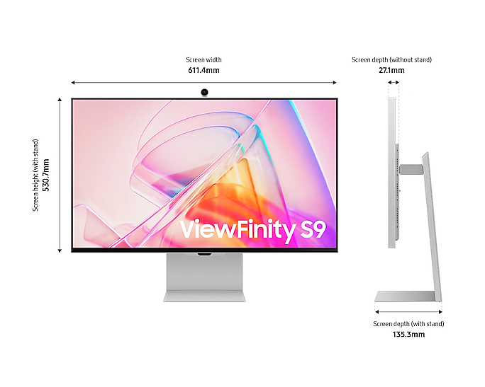 Samsung 27'' Smart Monitor 5K LS27C902PAUXXU (Has Scratch And Damage To Bezel) (Refurbished B-Grade)