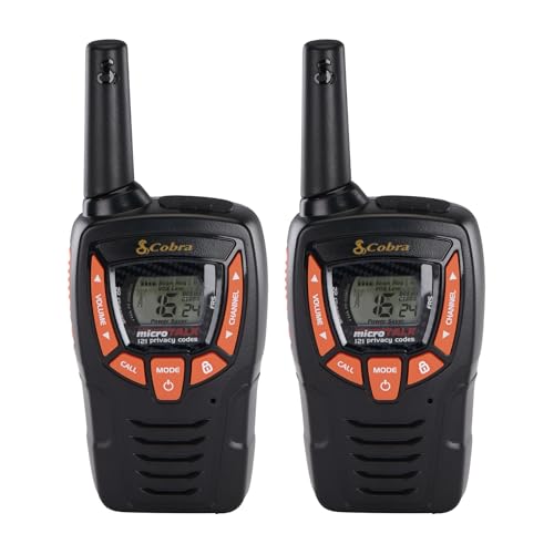 Cobra AM655 Compact Walkie Talkies 2-Pack Weather Resistant Two Way Radios (Renewed)