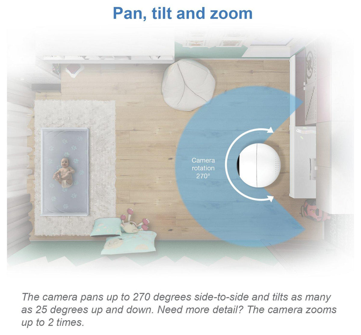 VTech Video Baby Monitor VM5463 5'' Pan Tilt Night Light And Projection (Refurbished B-Grade)
