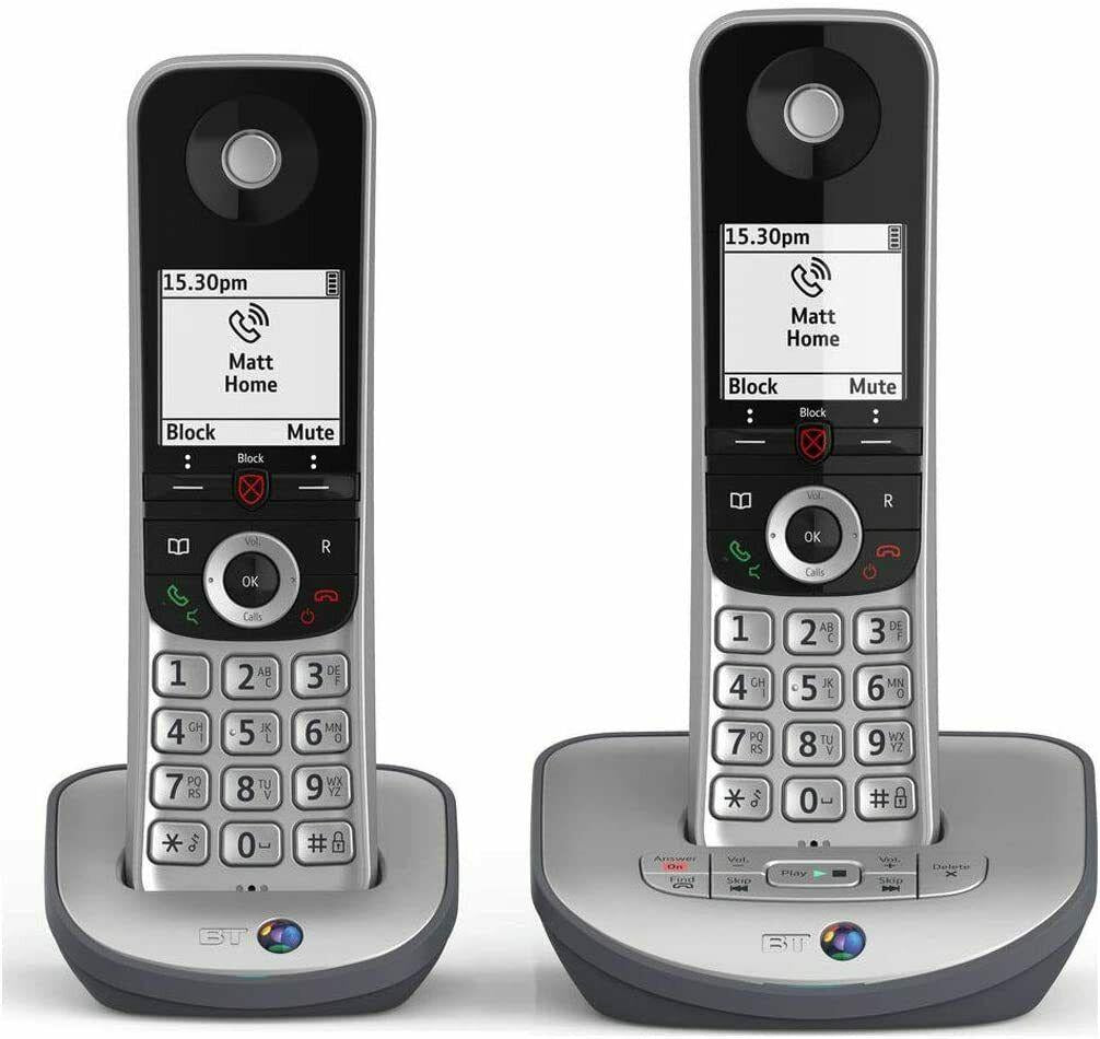 BT Advanced Z Twin Digital Cordless Phone Answering Machine Call Blocker Silver (Renewed)