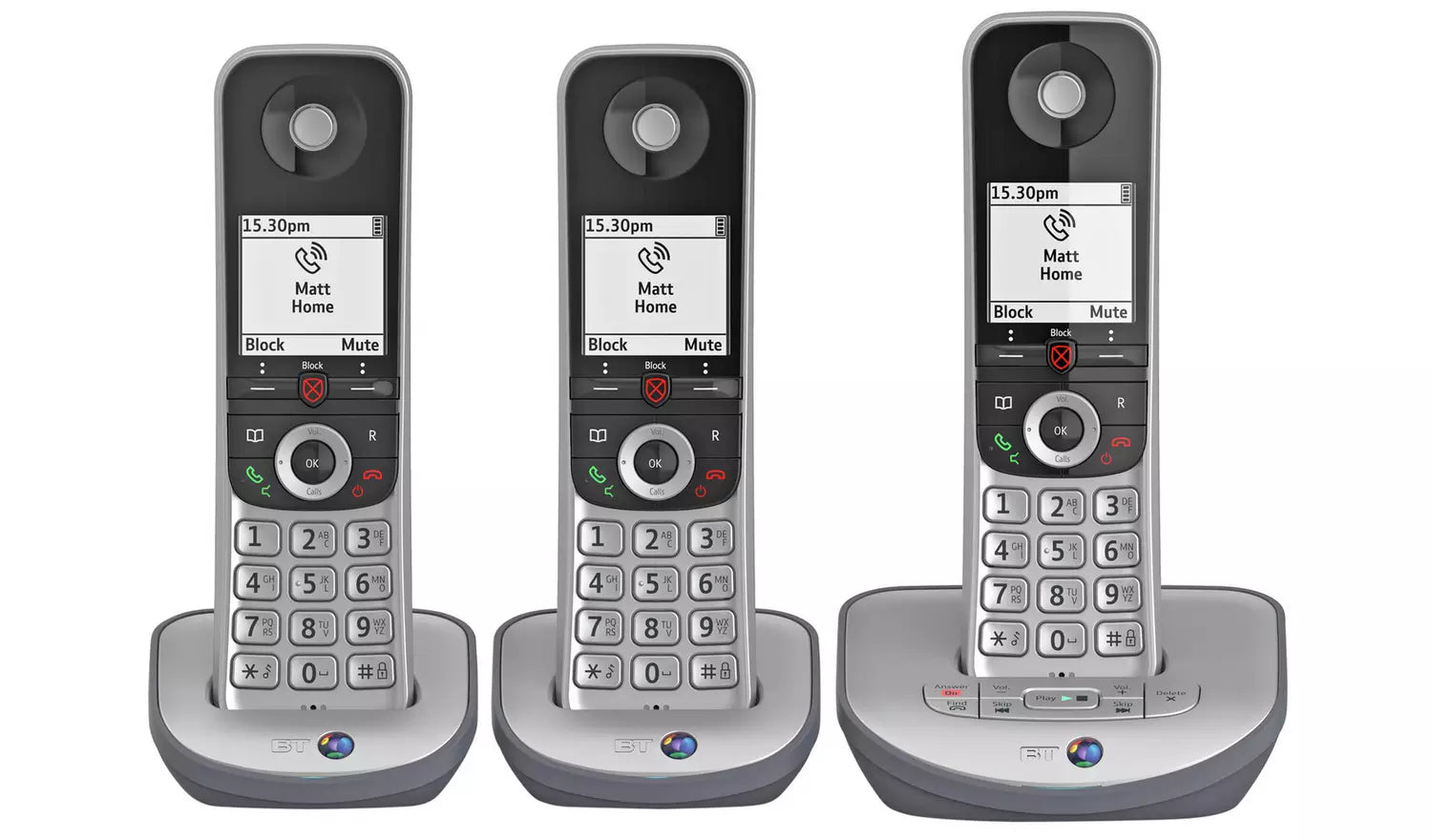 BT Advanced Z Trio Digital Cordless Phone Answering Machine Call Blocking Silver (Renewed)
