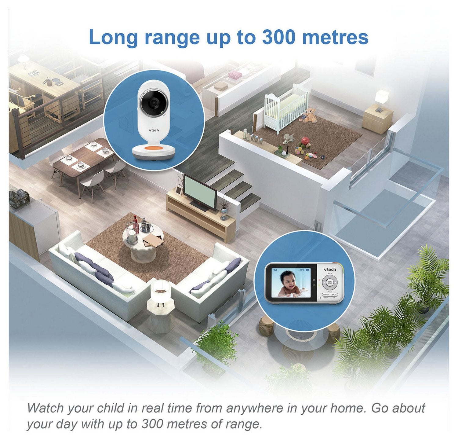 VTech VM3254 Full 2.8inch Colour Video Baby Monitor Night Light (Renewed)