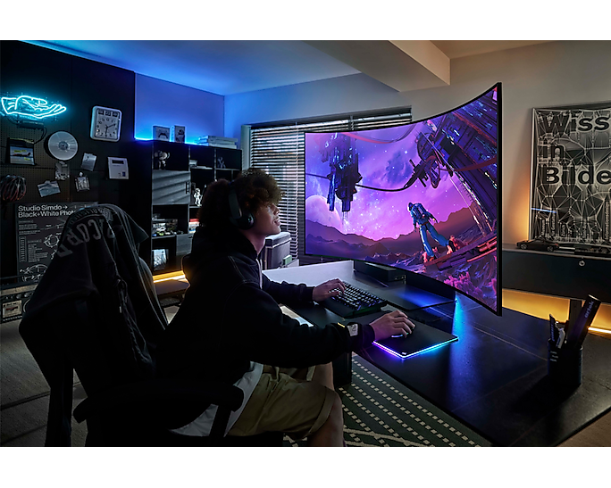 Samsung 55'' Gaming Monitor Smart Curved Odyssey Ark Mini LED LS55CG970NUXXU (Renewed)