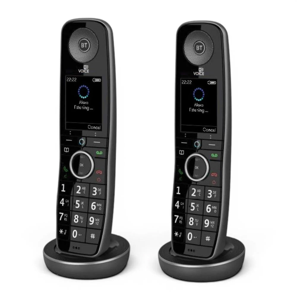 BT Digital Voice Advanced Twin Cordless Home Phone With Alexa Built-In (Renewed)