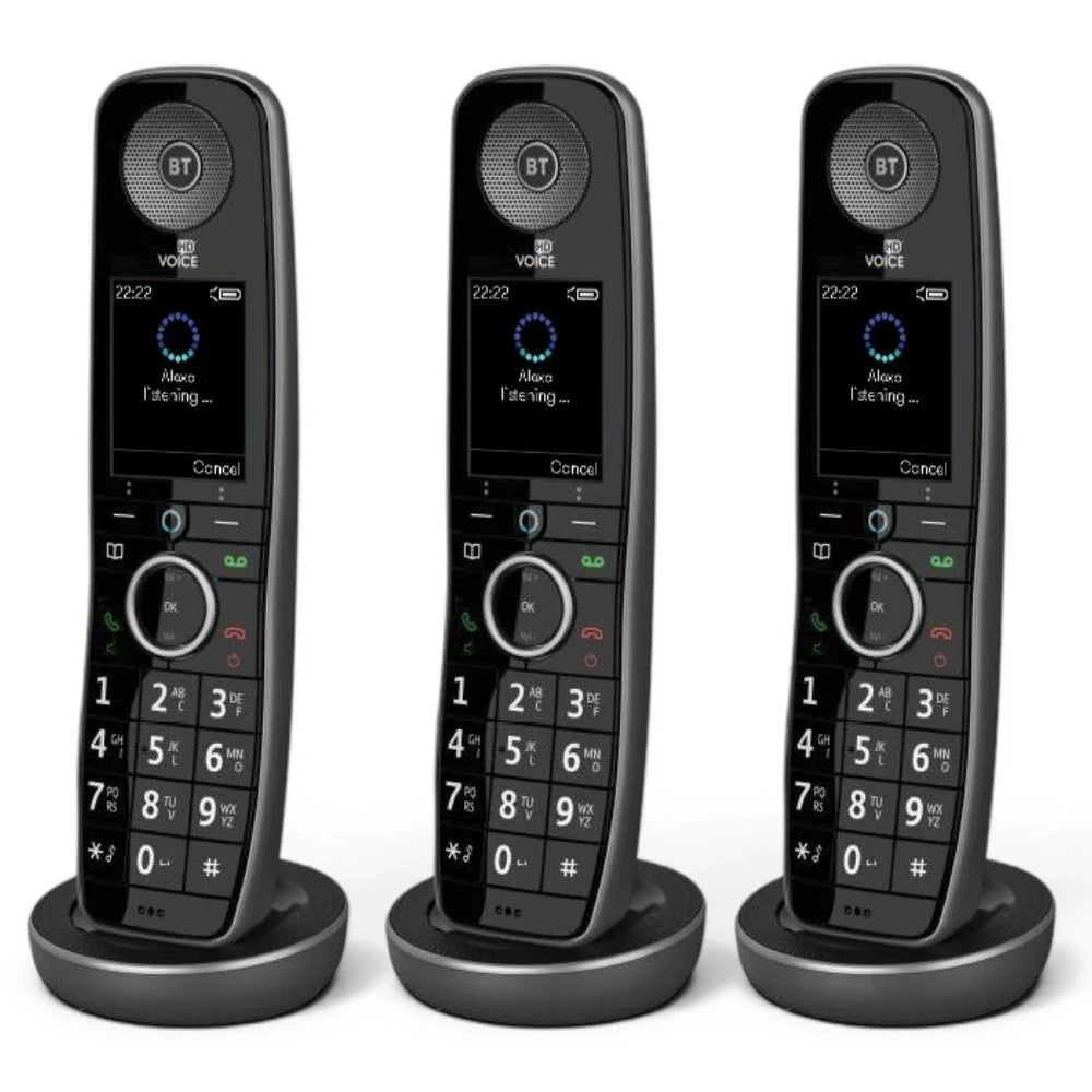 BT Digital Voice Advanced Trio Cordless Home Phone With Alexa Built-In (Renewed)