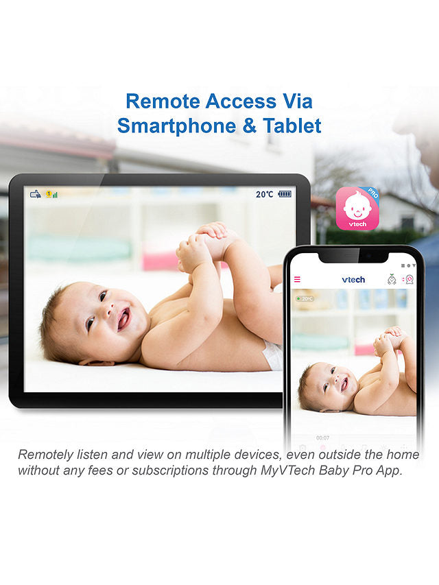 VTech RM2751 2.8'' Smart Video Baby Monitor Night Vision 1080p White (Refurbished B-Grade)