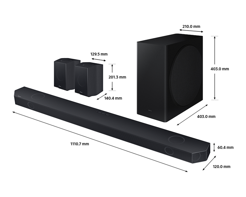 Samsung 9.1.4 Cinematic Soundbar With Subwoofer And Rear Speakers HW-Q930C/XU (Renewed)