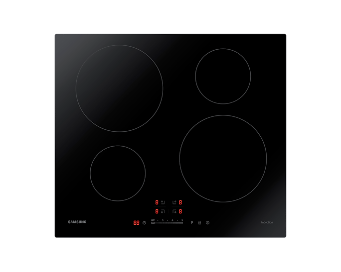 Samsung Ceramic Electric Induction Hob Four Zone Touch Control NZ64H37070K/EU (New / Open Box)