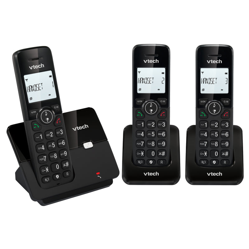 VTech CS2002 Trio Digital Cordless Home Telephone DECT Caller ID Black (Renewed)