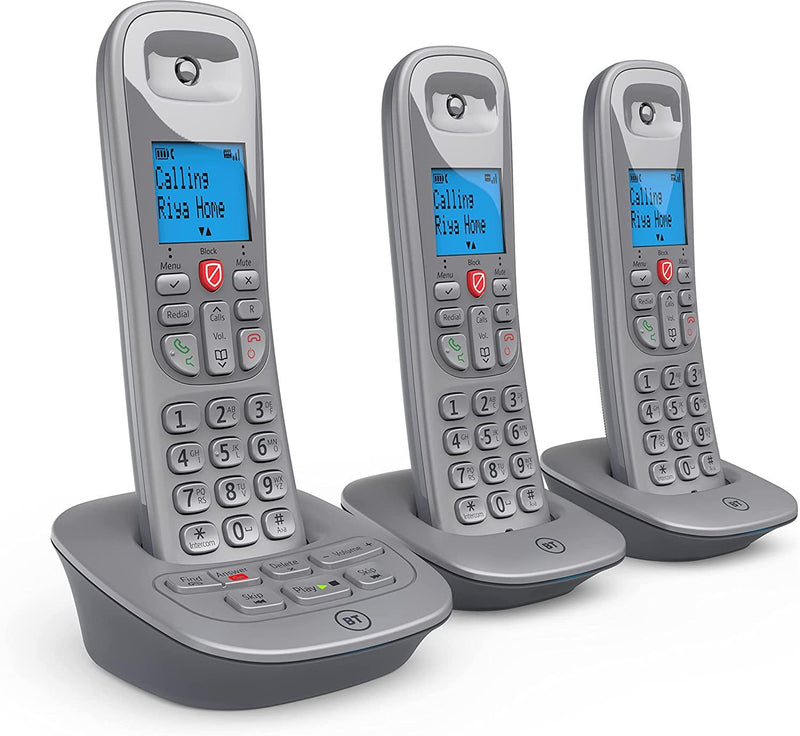 BT Digital Cordless Phone 5960 Trio With Call Blocking & Answering Machine (Renewed)