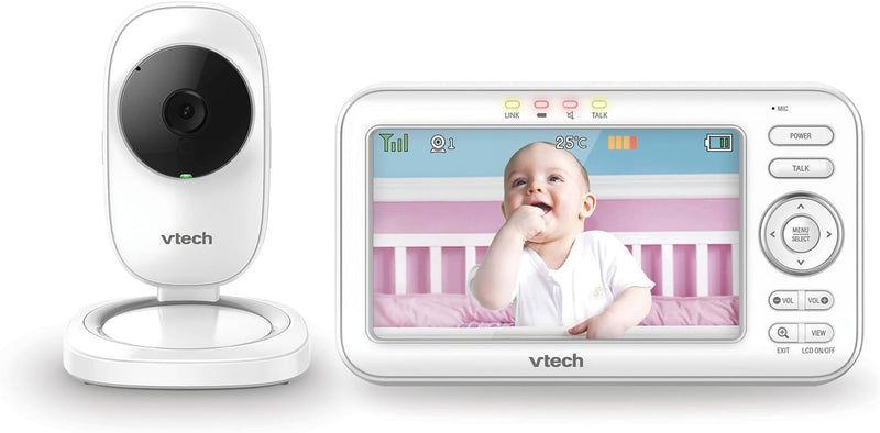 VTech LM808-1W Video Baby Monitor 5'' Screen Temperature Sensor Lullabies (Renewed)