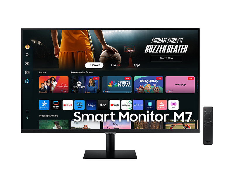 Samsung 32'' Smart Monitor M70D UHD With Speakers And Remote LS32DM700UUXXU (Renewed)