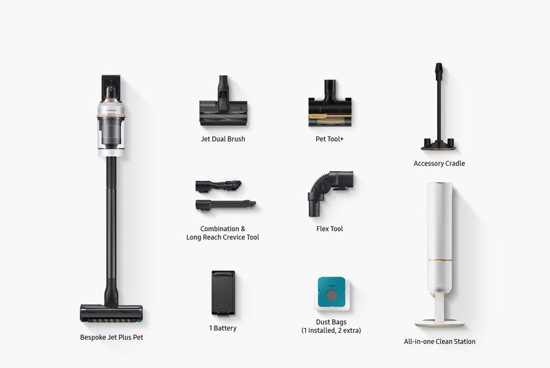 Samsung Cordless Stick Vacuum Cleaner Bespoke Jet Plus Pet 210W VS20B95823W/EU (New / Open Box)