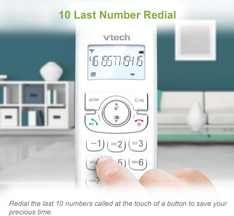 VTech Cordless Phone CS1500 Single DECT With Call Block Caller ID Handsfree (Renewed)