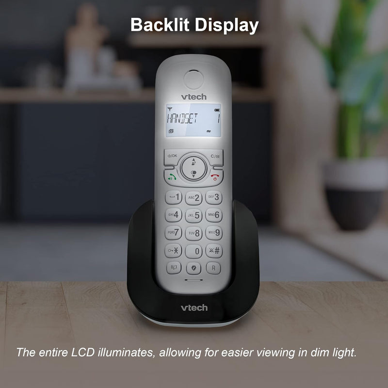 VTech Cordless Phone CS1500 Single DECT With Call Block Caller ID Handsfree (Renewed)