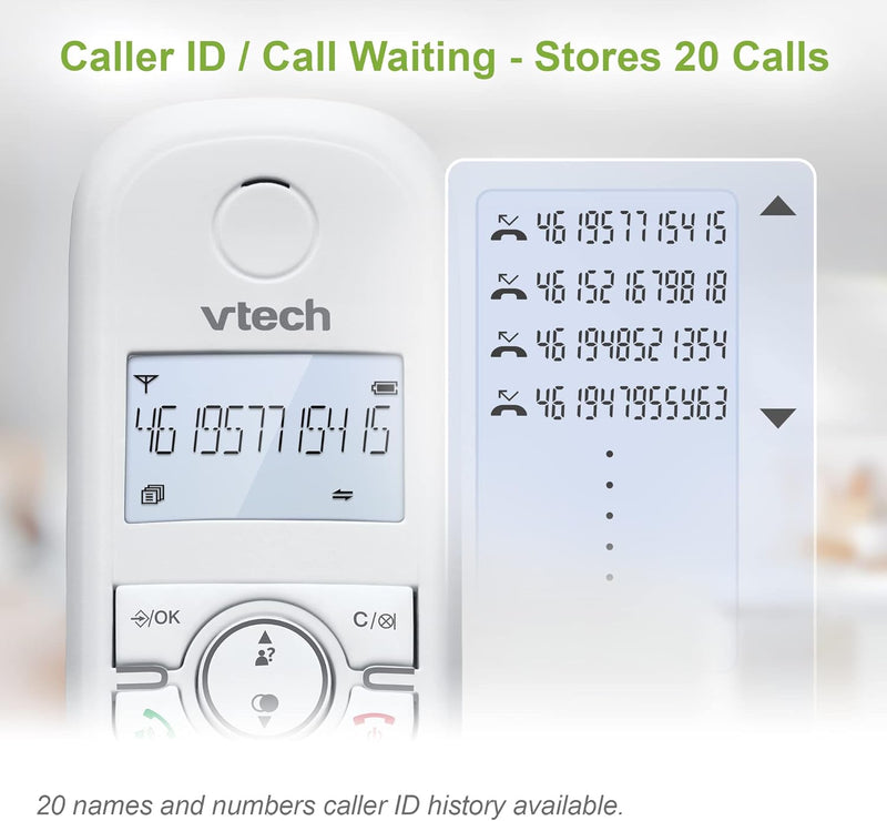 VTech Cordless Phone CS1500 Single DECT With Call Block Caller ID Handsfree (Renewed)