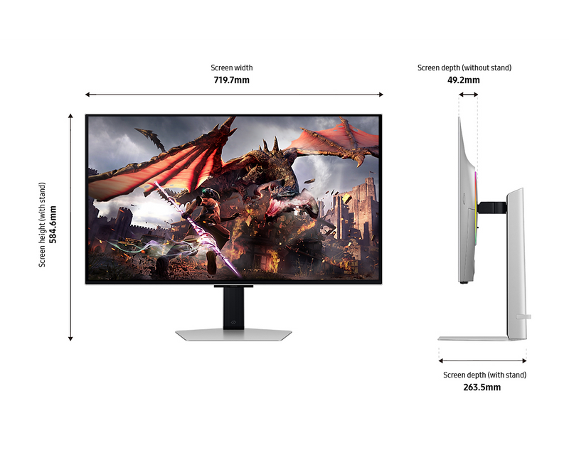 Samsung 32'' Gaming Monitor Smart Odyssey OLED G80SD UHD 240Hz LS32DG802SUXXU (Renewed)