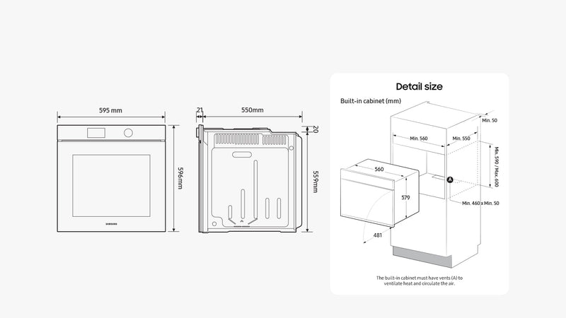Samsung Dual Cook Steam Oven 76L Series 7 With AI Pro Cooking NV7B7997AAK/U4 (New)