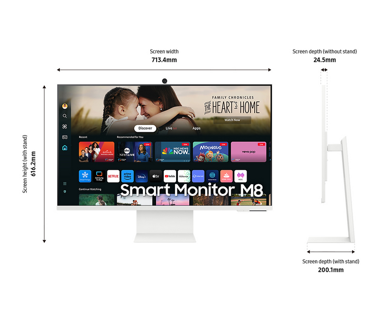 Samsung 32'' Monitor Speaker LS32DM801UUXXU (Has 1 Dust Specks On Screen) (Refurbished B-Grade)