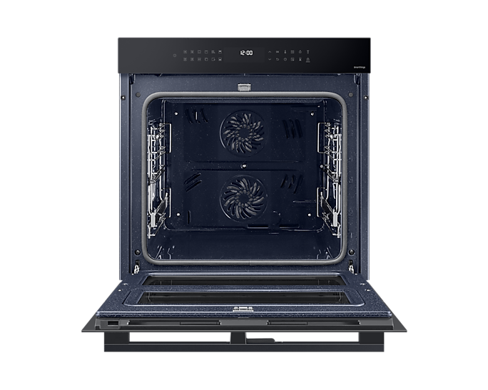 Samsung Smart Oven 76L Series 4 With Dual Cook Flex Black Glass NV7B4355VAK/U4 (Renewed)
