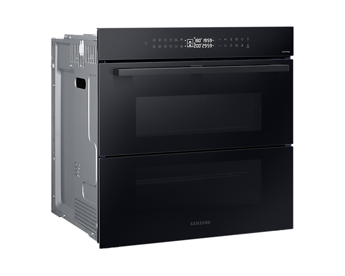 Samsung Smart Oven 76L Series 4 With Dual Cook Flex Black Glass NV7B4355VAK/U4 (Renewed)