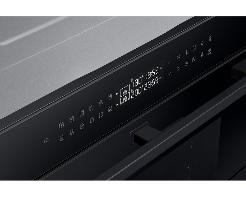 Samsung Smart Oven 76L Series 4 With Dual Cook Flex Black Glass NV7B4355VAK/U4 (New / Open Box)
