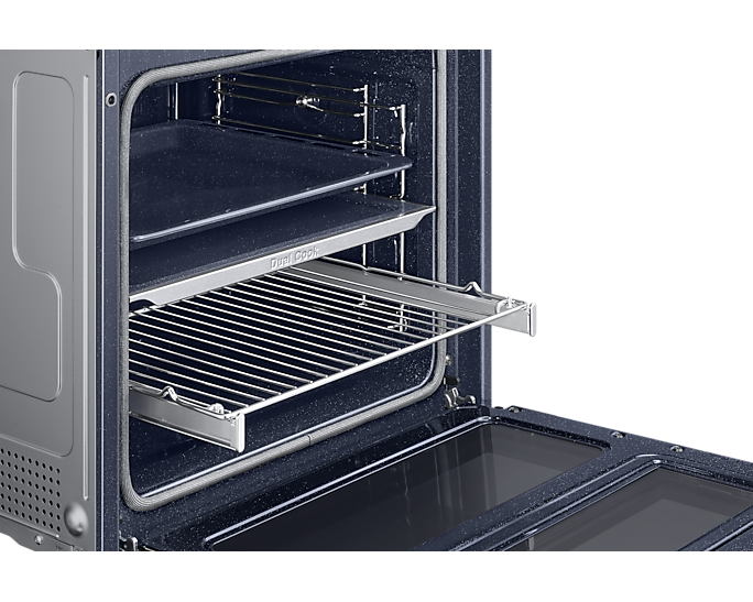 Samsung Smart Oven 76L Series 4 With Dual Cook Flex Black Glass NV7B4355VAK/U4 (New / Open Box)