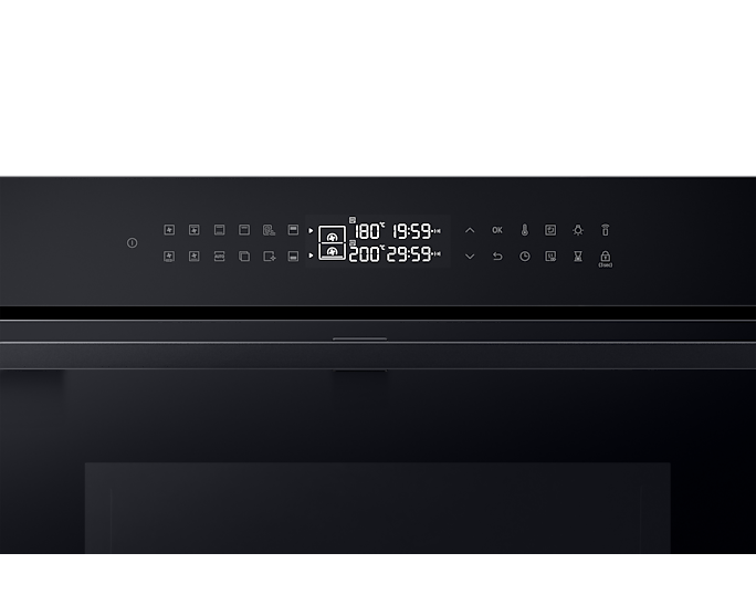 Samsung Smart Oven 76L Series 4 With Dual Cook Flex Black Glass NV7B4355VAK/U4 (New / Open Box)