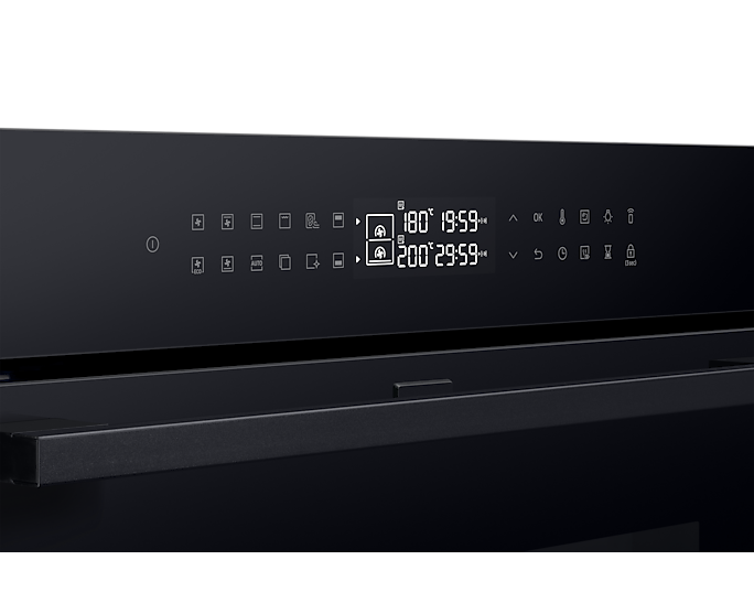 Samsung Smart Oven 76L Series 4 With Dual Cook Flex Black Glass NV7B4355VAK/U4 (New / Open Box)