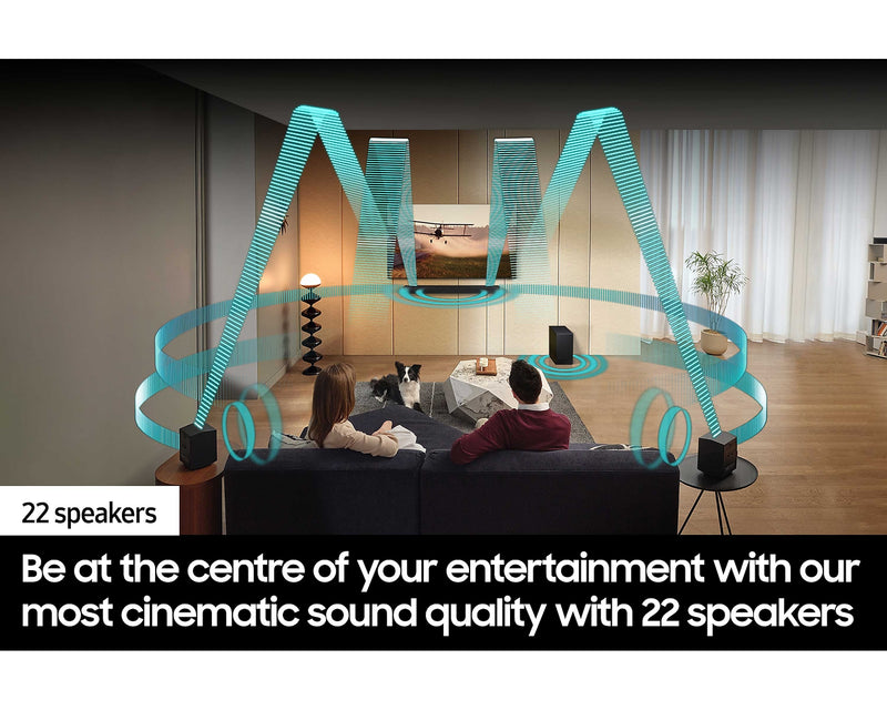 Samsung Cinematic Soundbar 11.1.4 Subwoofer Rear Speakers Q-Series HW-Q990D/XU (Renewed)