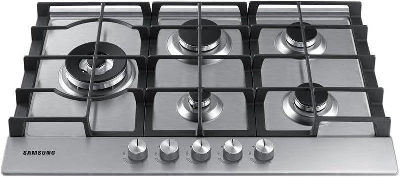 Samsung 5 Burner Gas Hob With Cast Iron Grates Stainless Steel NA75D3030AS/EU (New)