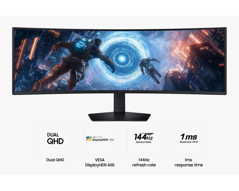 Samsung 49'' Gaming Monitor Curved Odyssey G91F 144Hz 5120x1440 LS49FG910EUXXU (Renewed)