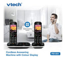 VTech PS1351 Twin Cordless Phone Answering Machine Colour Display (Renewed)