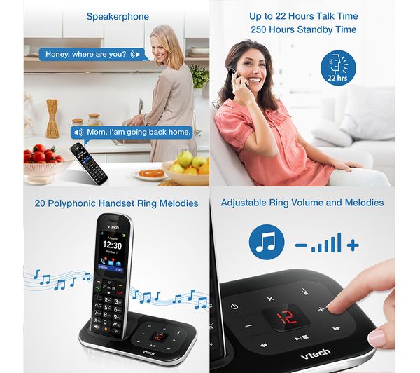 VTech PS1351 Twin Cordless Phone Answering Machine Colour Display (Renewed)