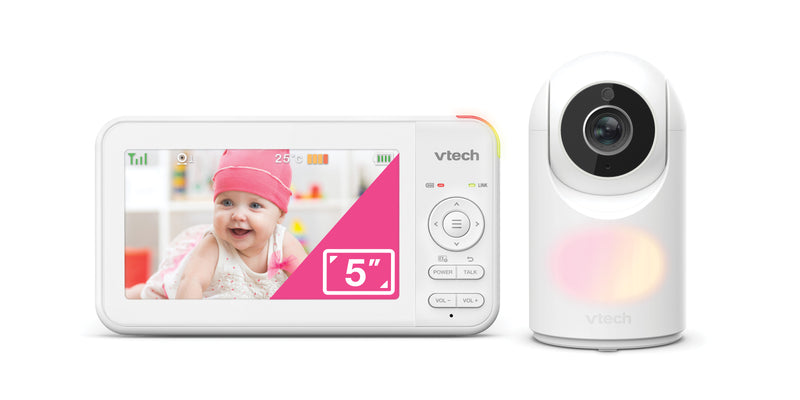 VTech VM5467 Video Baby Monitor 5'' Pan & Tilt With Night Light Lullabies (Renewed)