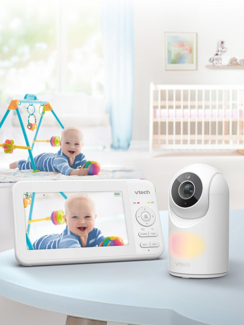 VTech VM5467 Video Baby Monitor 5'' Pan & Tilt With Night Light Lullabies (Renewed)