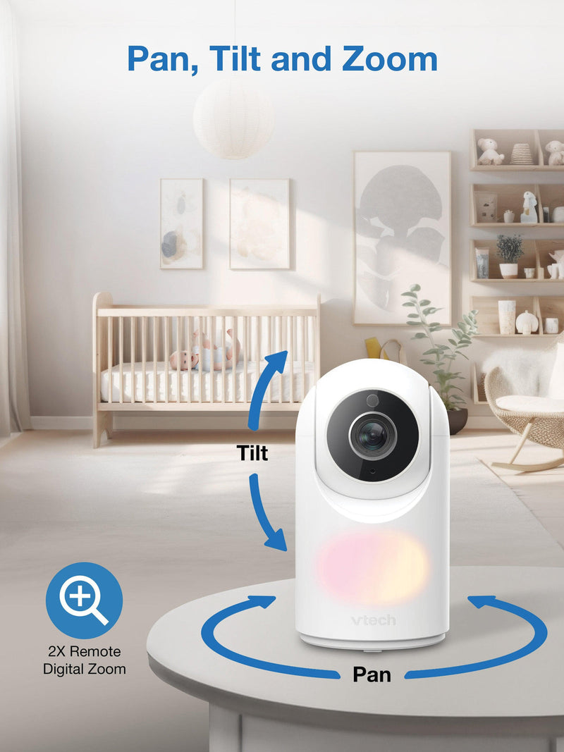 VTech VM5467 Video Baby Monitor 5'' Pan & Tilt With Night Light Lullabies (Renewed)