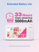 VTech VM5467 Video Baby Monitor 5'' Pan & Tilt With Night Light Lullabies (Renewed)