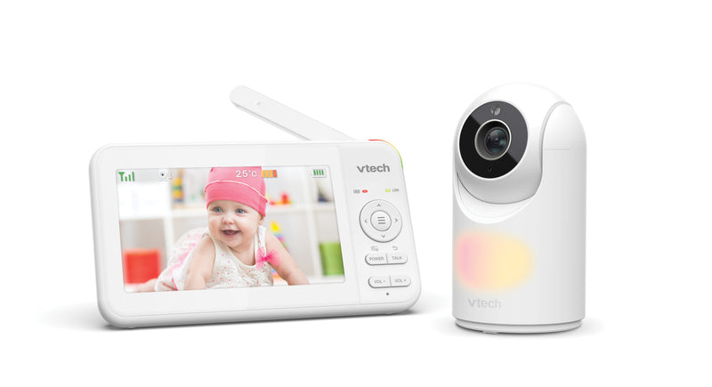 VTech VM5467 Video Baby Monitor 5'' Pan & Tilt With Night Light Lullabies (Renewed)