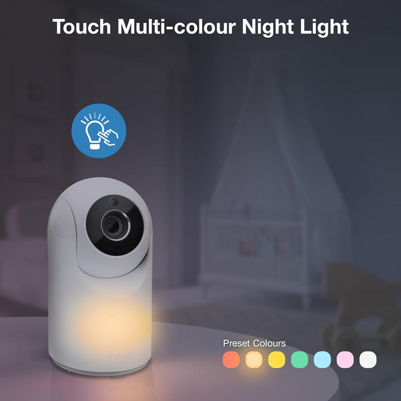 VTech VM7467 Video Baby Monitor With 7'' Screen Pan Tilt Zoom Night Light (Renewed)