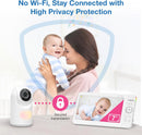 VTech VM7467 Video Baby Monitor With 7'' Screen Pan Tilt Zoom Night Light (Renewed)